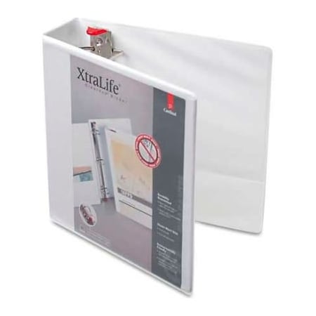 Cardinal Brands Cardinal XtraLife ClearVue Non-Stick Locking Slant-D Ring Binder, 1in, White 26300